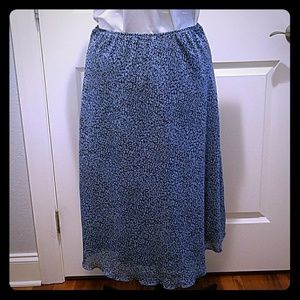 Dress Barn Navy Patterned Lined Skirt Size Large